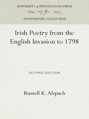 cover image of Irish Poetry from the English Invasion to 1798